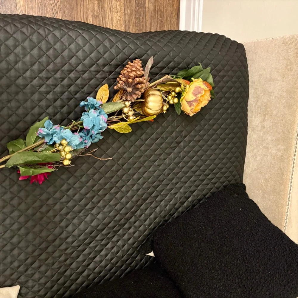 Pier 1 Fall Floral Garland with Gold Pumpkins